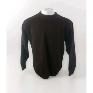 Dunnes Dark Brown Men's XL Wool Mark Sweater Jumper Classic Preppy Minimalist